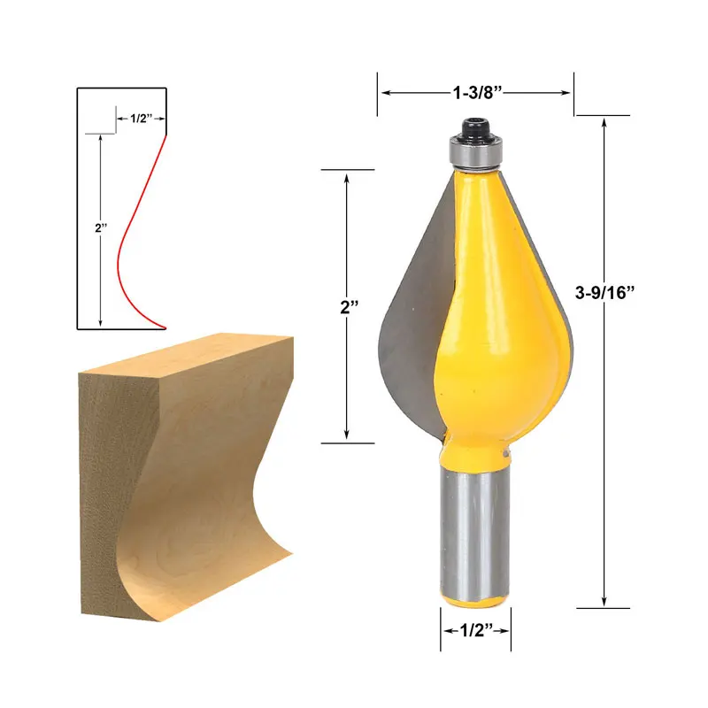 

1pcs Large Furniture Foot Mold Router Bit - 1/2" Shank