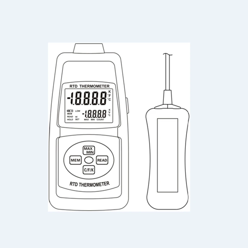 High Precise Industrial Digital Platinum Resistance Thermometer PT100 Probe Data Record 200C-600C RTD Temperature Measurement