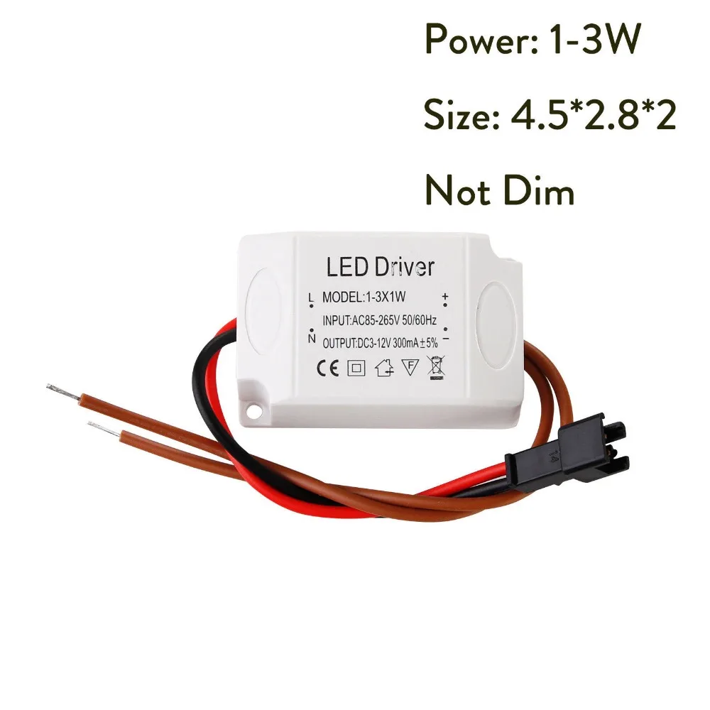 Hot 1-3W 4-5W 4-7W 8-12W 18-24W LED Driver a corrente costante 85-265V uscita di alimentazione 300mA unità esterna per faretto da incasso a LED