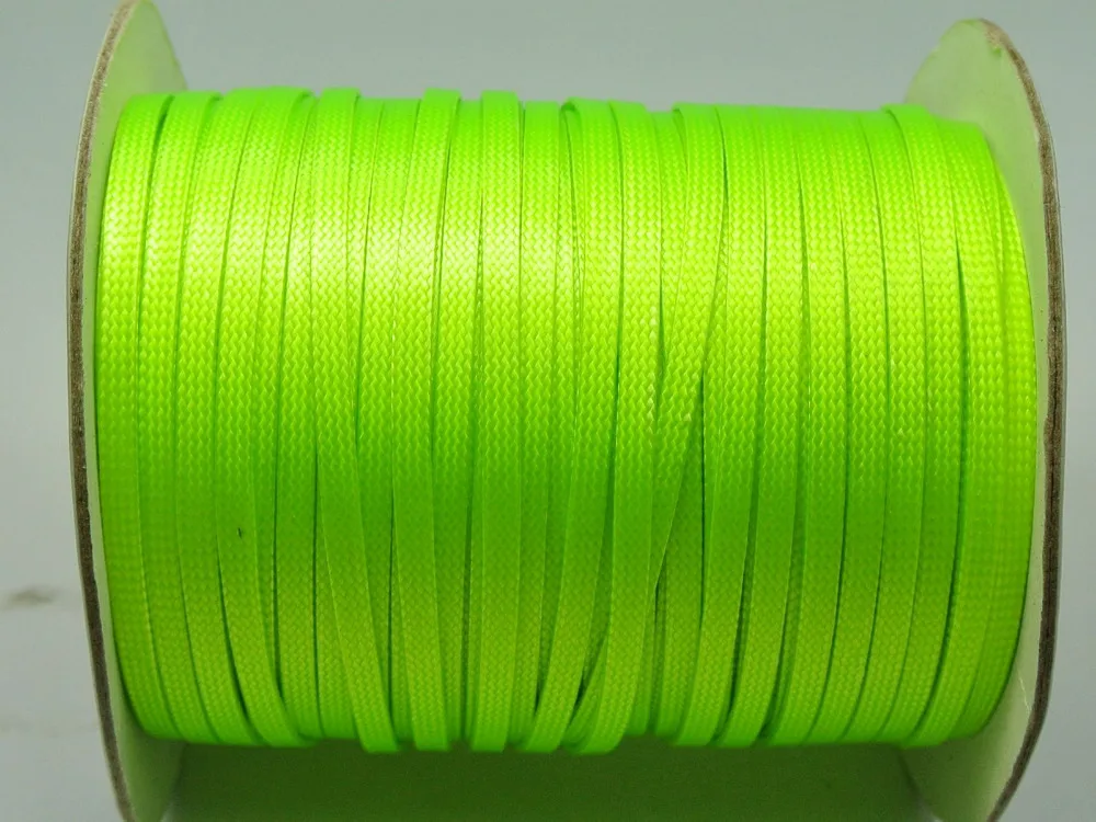 

100 Yards Neon Green FLAT Korean Waxed Cord Craft Lace String Thread 4mm