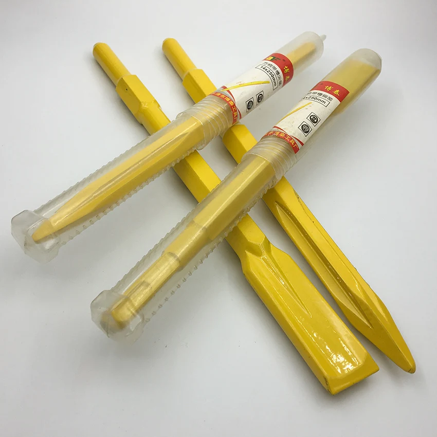 สแควร์ Handle 2 Pits 2ช่องเจาะชี้หกเหลี่ยม Chisel Strong เครื่องมือเจาะเครื่องตัด Spade 4อุปกรณ์เสริม
