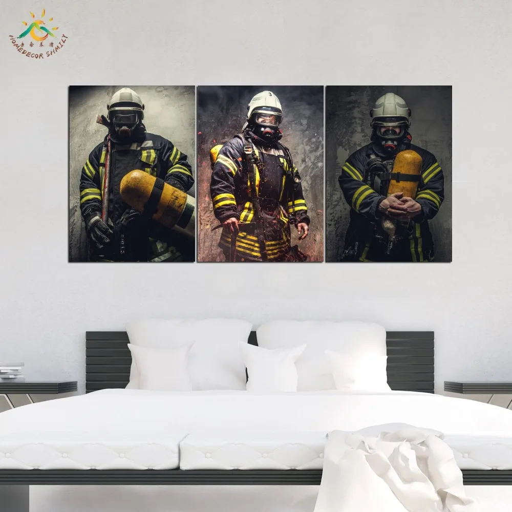 Fireman Pictures Canvas Art Wall Pictures Canvas Prints Painting  Artwork Wall Pictures Home Decoration HD Printed