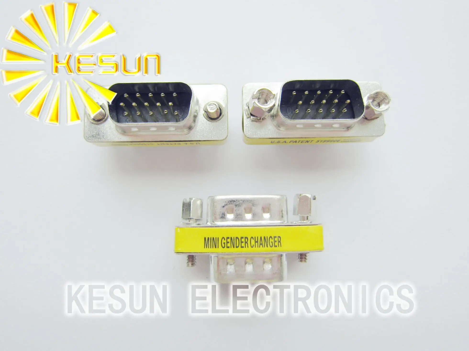 

50pcs/lot DB15 DB 15P 15Pin Three Rows Male / Male MINI GENDER CHANGER Serial D-Sub Connector