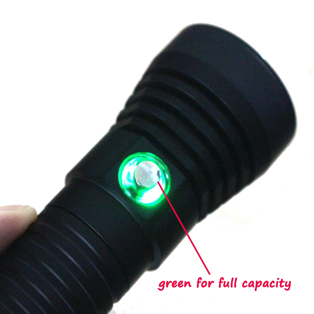 Diving Flashlight 5000LM L2 LED Underwater Torch Waterproof Lamp White Light Diving Scuba Torch + 26650 Battery + Charger