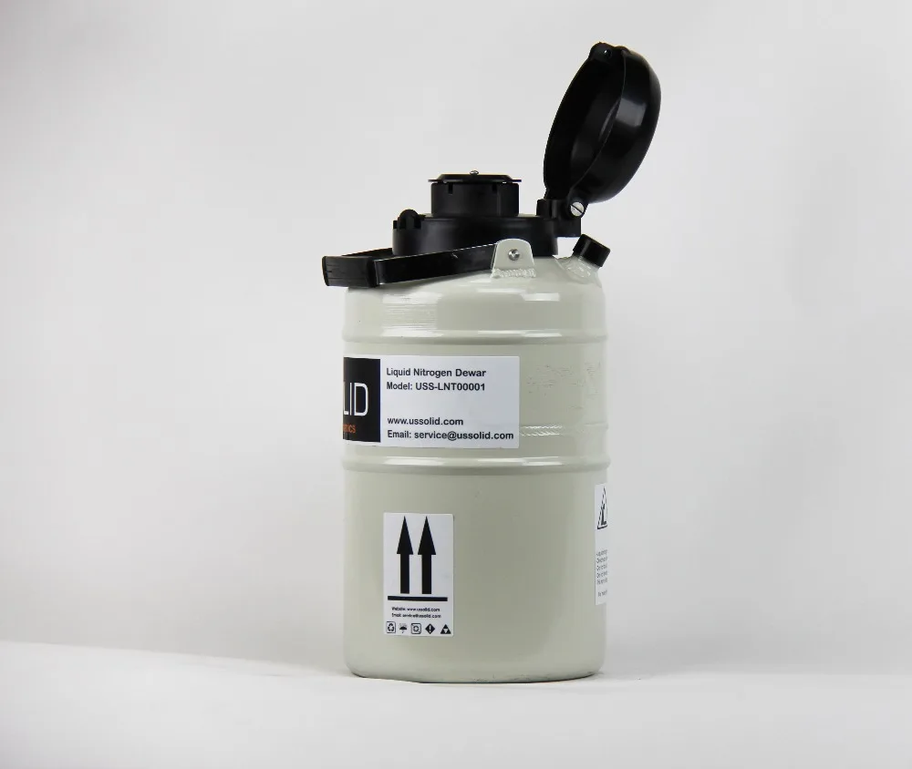 U.S. Solid 3 L Liquid Nitrogen Sperm Semen Container Cryogenic LN2 Tank Dewar with Straps 6 Canisters 25 Days