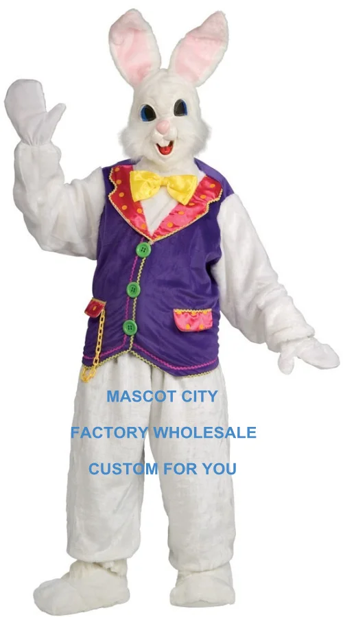 

Easter Theme Costume Mascot Deluxe Rabbit Mascot Costume Adult Size Plush Mascotte Mascota Outfit Suit Fancy Dress Cosply SW1109