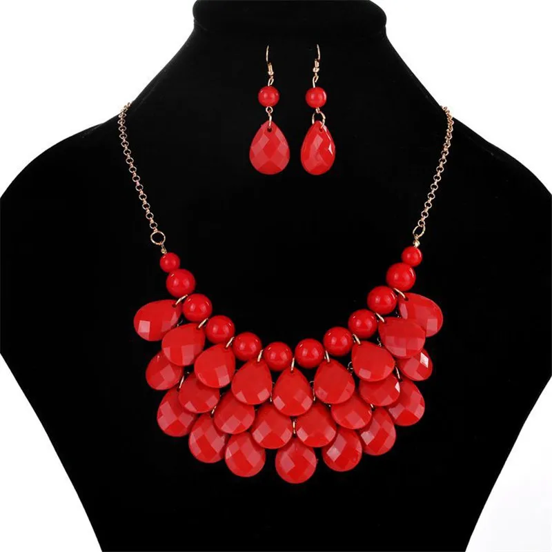Star Beads Drop Elegant Jewelry Set Bib Choker Necklace With Drop Earring Woman Accessories2021 New Wholesale Price SALE