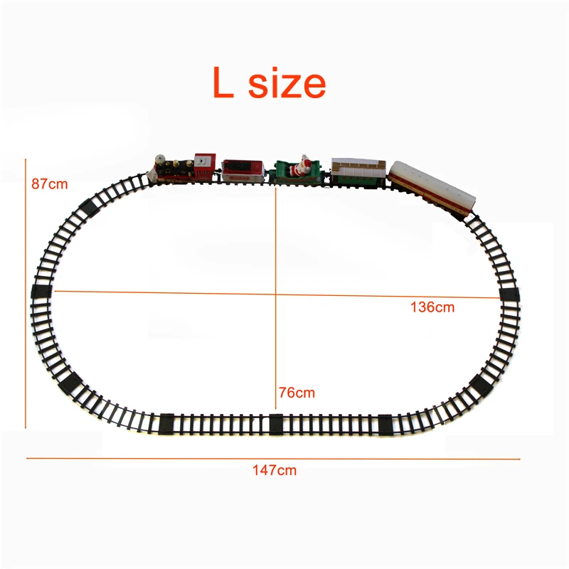 Christmas Decoration Railway Train with Sound/Light/Santa Claus  Classic Toys Track 147*87cm Electric Train toys for Children