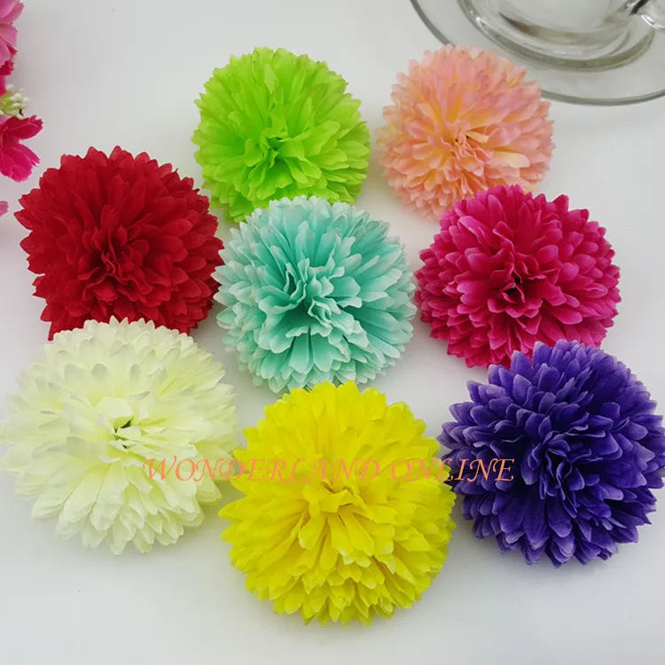 

8Colors 5CM 50pcs Artificial silk chrysanthemum Flower Head for DIY Decorative Hat Clothing Accessory Wedding Wall Party