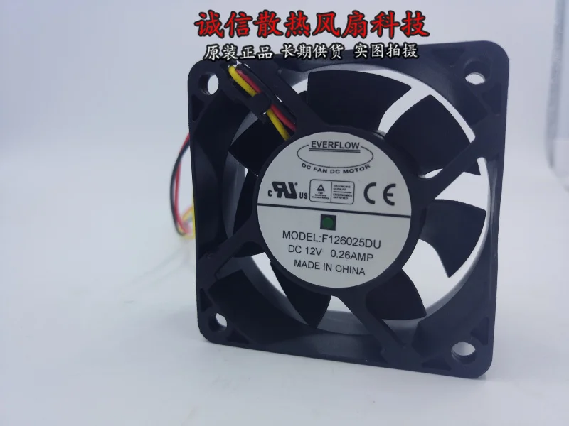 

Everflow F126025DU Server Cooling Fan DC 12V 0.26A 60x60x25mm 3-Wire