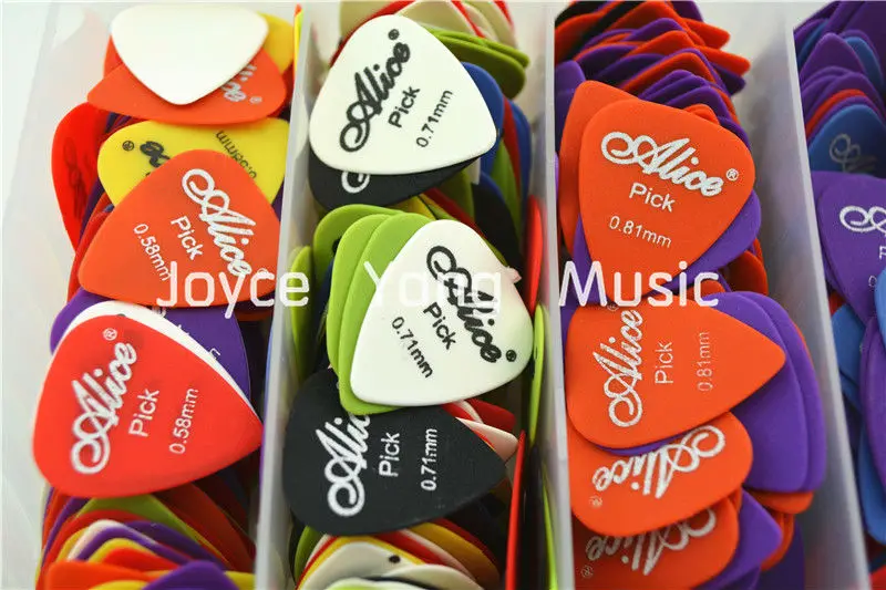 Lots of 600pcs Alice Sandblast Matte Nylon Acoustic Electric Guitar Picks Plectrums With Original Box Free Shipping Wholesales