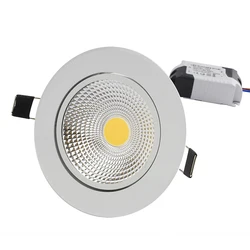 Super jasne ściemnialne lampa COB Led typu Downlight 3w 5w 7w 12w wpuszczane żarówki lampy punktowe do domu