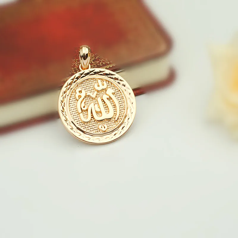 Turkey Islamic Allah Pendant New Fashion Pendant Rose 585 Gold Color Muslim Jewelry Accessories Women and Men Necklace Pendants