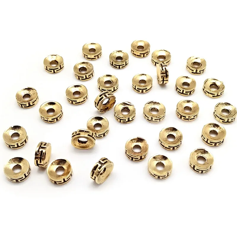 30pcs/lot 7*3mm T Pattern Concave Shape Zinc Alloy Metal Spacer Beads for DIY Bracelet Necklace Jewelry Findings Making image 3