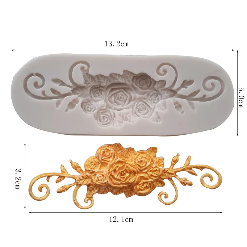 Relief Flower Cluster Silicone Mold Fondant Mould Cake Decorating Tools Chocolate Gumpaste Mold, Sugarcraft, Kitchen Accessories