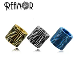 REAMOR 5pcs Plating Color Stainless Steel Bead Handmade Metal Jewelry Accessories Beads For DIY Jewelry Making Bracelets Bangles