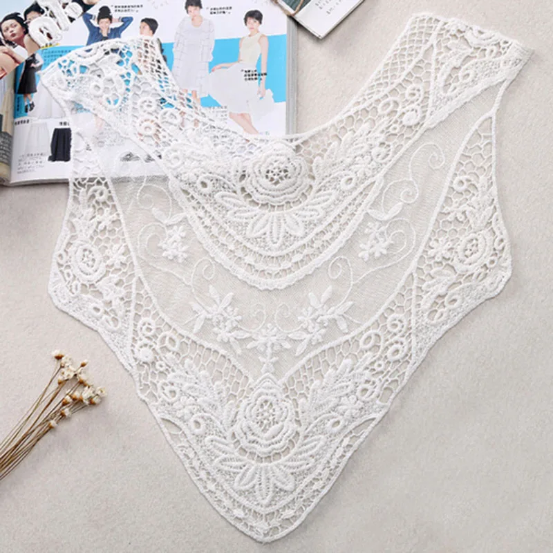 

Набор для шитья: белая хлопковая вышивка, аппликации для воротника, кружевные нашивки для декора, ткань в британском стиле