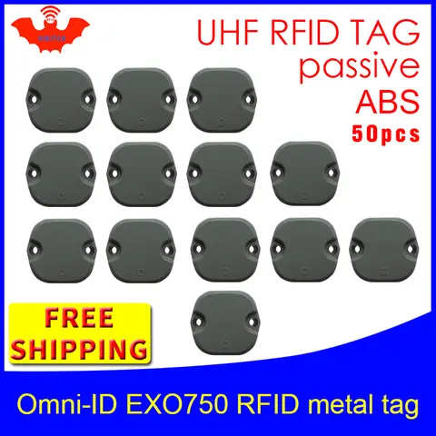 UHF RFID 안티 메탈 태그, 옴니 ID EXO 750, 915m, 868m, Impinj Monza4QT, 내구성 ABS 스마트 카드, 패시브 RFID 태그, 무료 배송, 50 개
