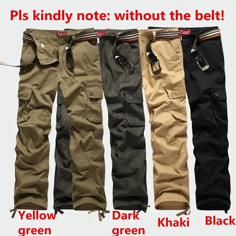 30-44 Plus size High Quality Men\'s Cargo Pants Casual Mens Pant Multi Pocket Military Tactical Long Full Length Trousers