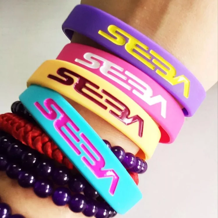 10 pieces / lot colors for seba bracelet Plain Silicone gel Wristband for seba bands fans sport Personality free shipping