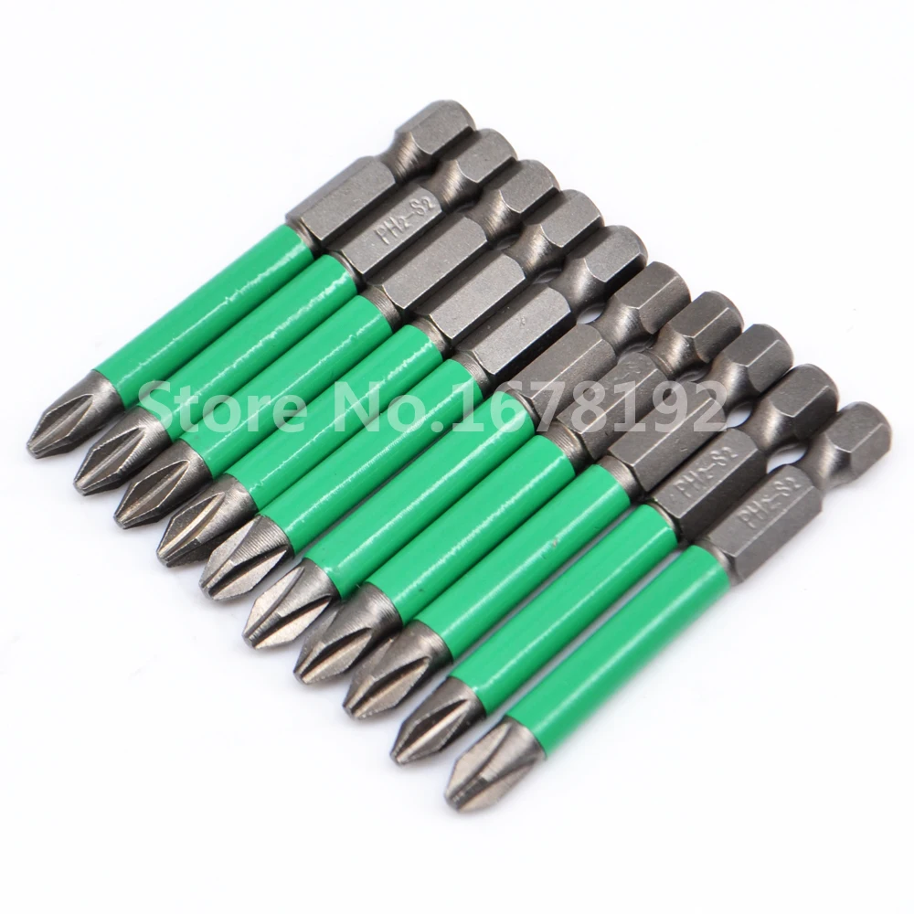 

10pcs/lot Phillips S2 PH2 65mm Hex Magnetic Anti Slip Electric Screwdriver Bits Power Tool