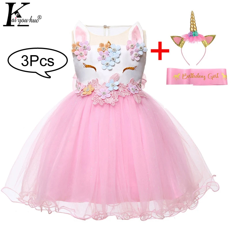 Newborn Baby Girls Dress Summer Infant Unicorn Party Dress 1st Birthday Dress For Baby Girls Princess Dresses Wedding vestidos