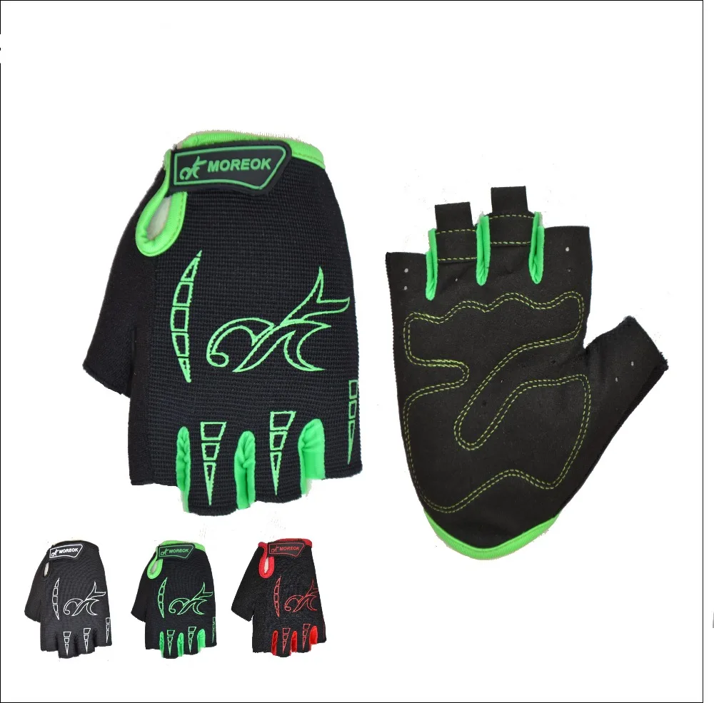 MOREOK Polyester Shock-proof Sponge Sport Racing Summer Half Finger Mtb Bicycle Bike Cycling Gloves for Men  Women