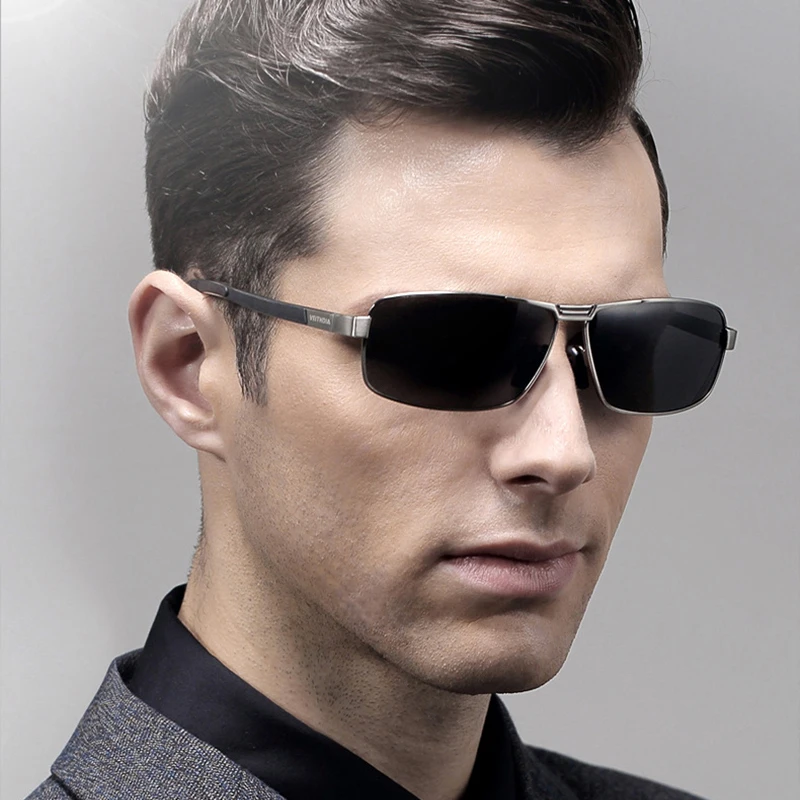 VEITHDIA Men Sunglasses Vintage Polarized UV400 Lens Driving Sun Glasses Rectangle Eyeglasses For Male Eyewear Accessories 2490