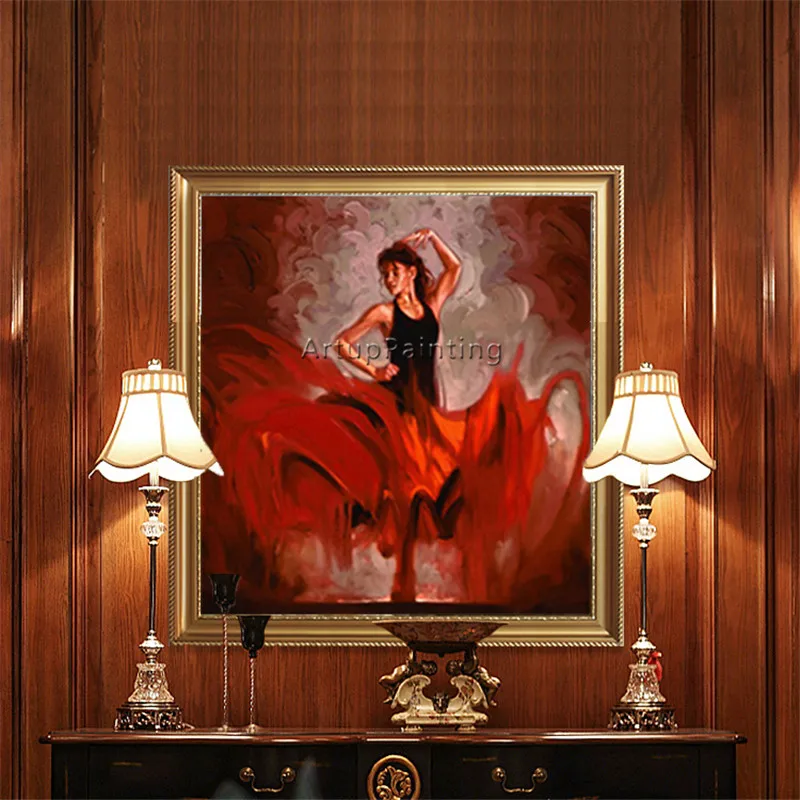 

Spanish Flamenco Dancer painting caudros decor latina woman Oil painting on canvas hight Quality Hand-painted Painting latina12