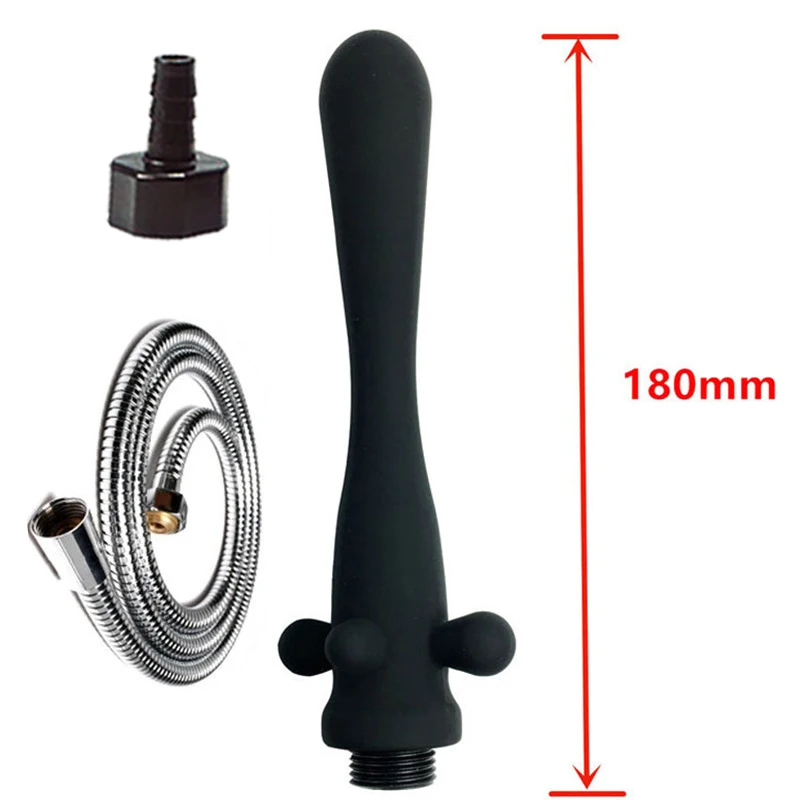 WETIPS-Tubo de limpieza Anal para bidé, Enema de ducha de silicona negra, limpiador Anal, limpiador de ano Lewatywa Dla Kobiet, inodoro, bidé,