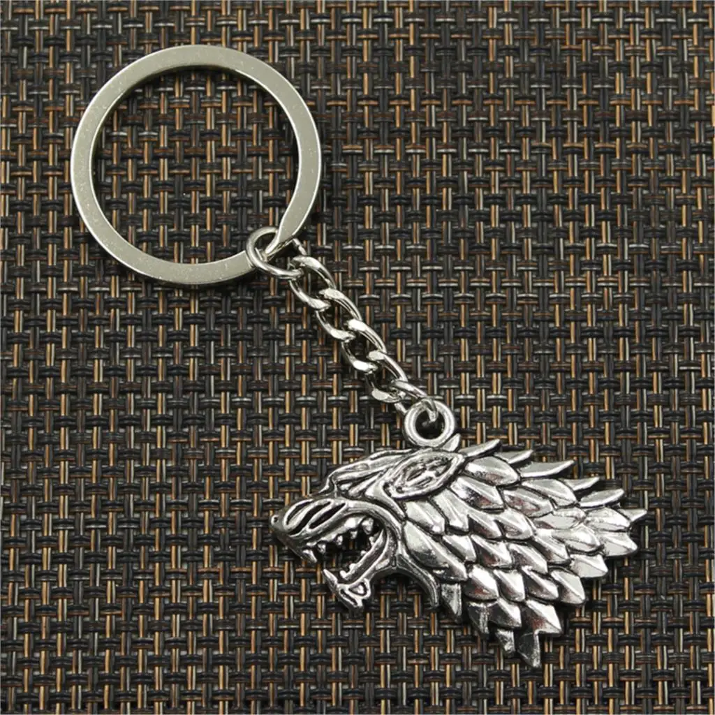 New Hot Men Key Ring Metal Key Chain Keychain Gift Jewelry Bronze Silver Color Wolf Head Pendant Great Promotion