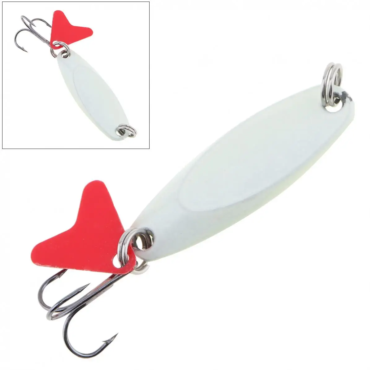 

7g Metal Sequin Spinner Luminous Fishing Lures Jig Bait with Treble Hook