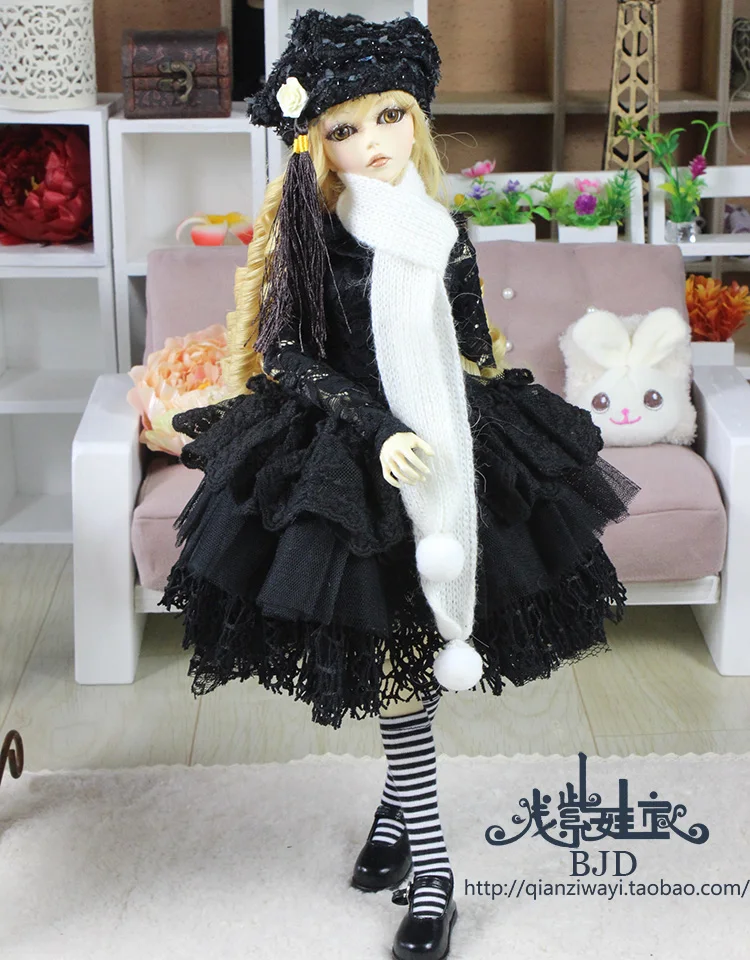 1/4 1/3 scale BJD dress+hat+scarf for BJD/SD clothing doll accessories,Not included doll,shoes,wig,and other accessories 18D1603