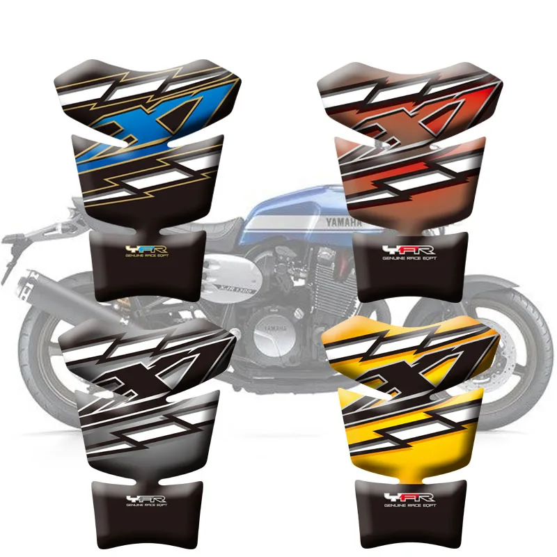 오토바이 스티커 고품질 연료 탱크 스티커 Fishbone 보호 데칼 Yamaha XJR 1200 XJR 1300 용 3D 탱크 패드
