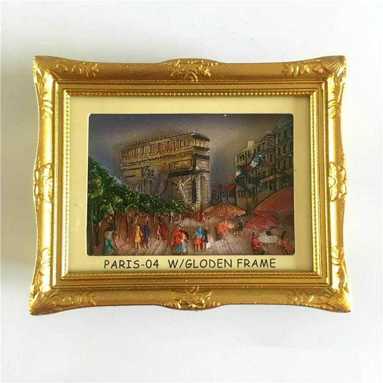 Van Gogh Sunflowers Paris Arc De Triomphe Star Frame 3D Fridge Magnets Travel Souvenirs Refrigerator Magnetic Stickers