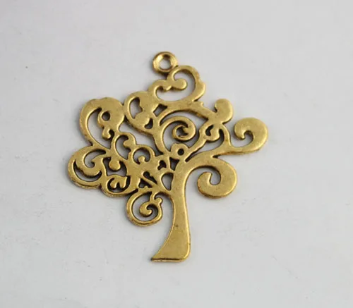 40PCS Antiqued Gold Color TREE OF LIFE Charm Pendants A15998G