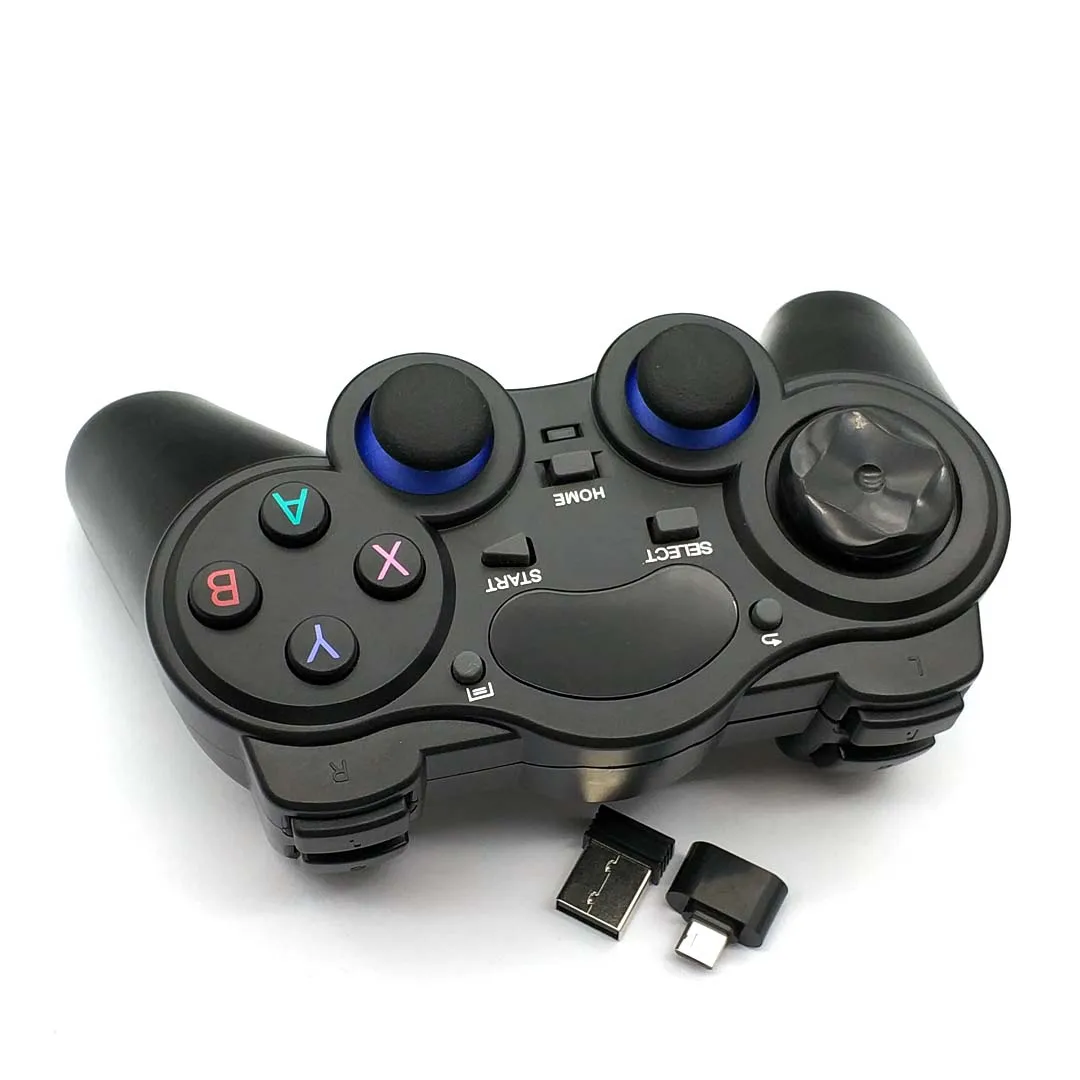 Bezprzewodowy kontroler gier Joypad 2.4GHz Gamepad z Micro USB konwerter OTG Adapter do androida tablety PC TV, pudełko