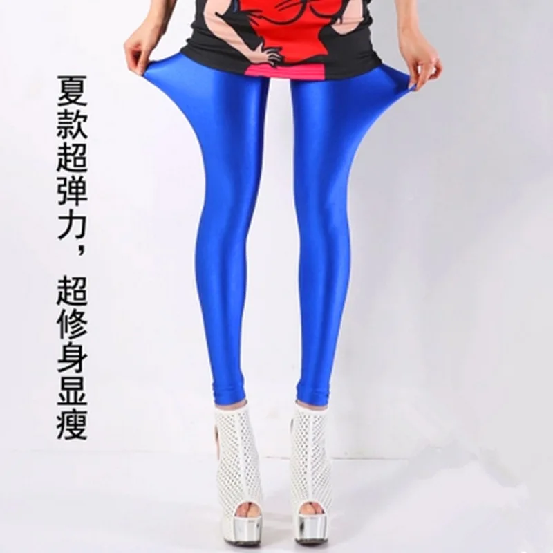 Sexy Solid Candy Neon Women Spring Summer Leggings High Stretched Jeggings Fitness Clothing Ballet Cropped Leggin