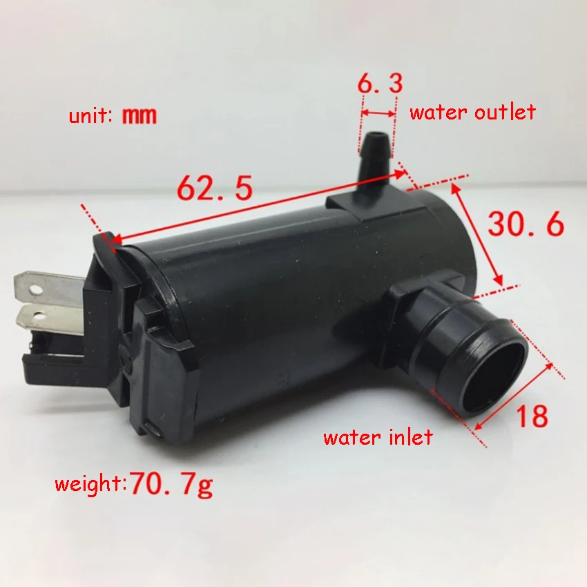 DC5-12V 40W 120mA Water Pump Large Flow High Lift High Pressure Micro Pumps for Car Glass Washing(Not divide positive,negative)