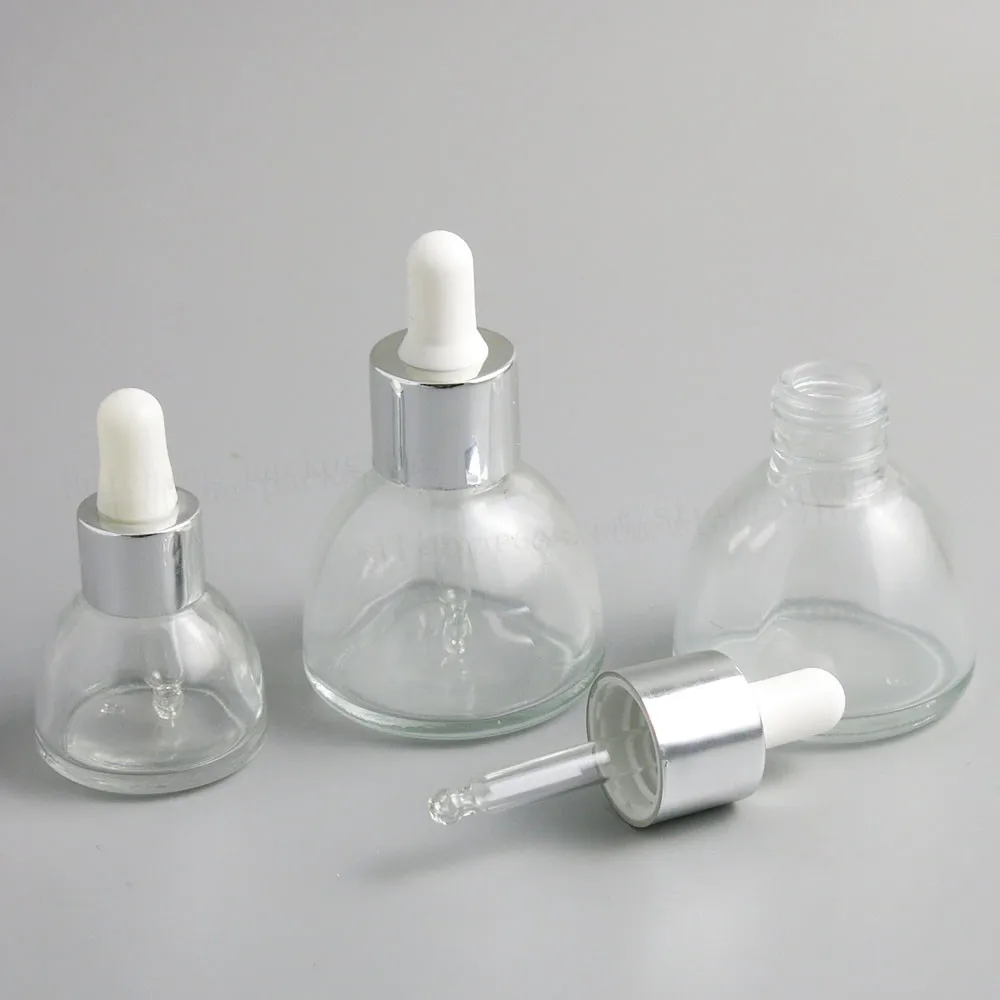 12 x 15ml 30ml Refillable Portable glass essential oil dropper bottle 1/2oz Transparent glass dropper bottle With Piepette