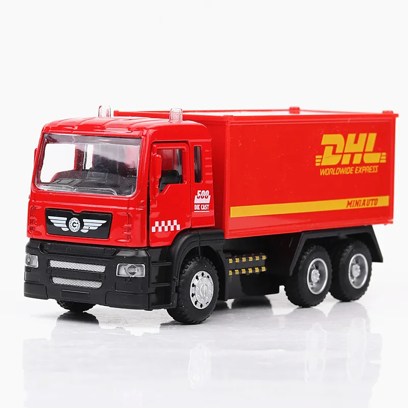 

Best selling 1:36 express delivery vehicle model,simulation metal sound and light back to the container truck toy,free shipping