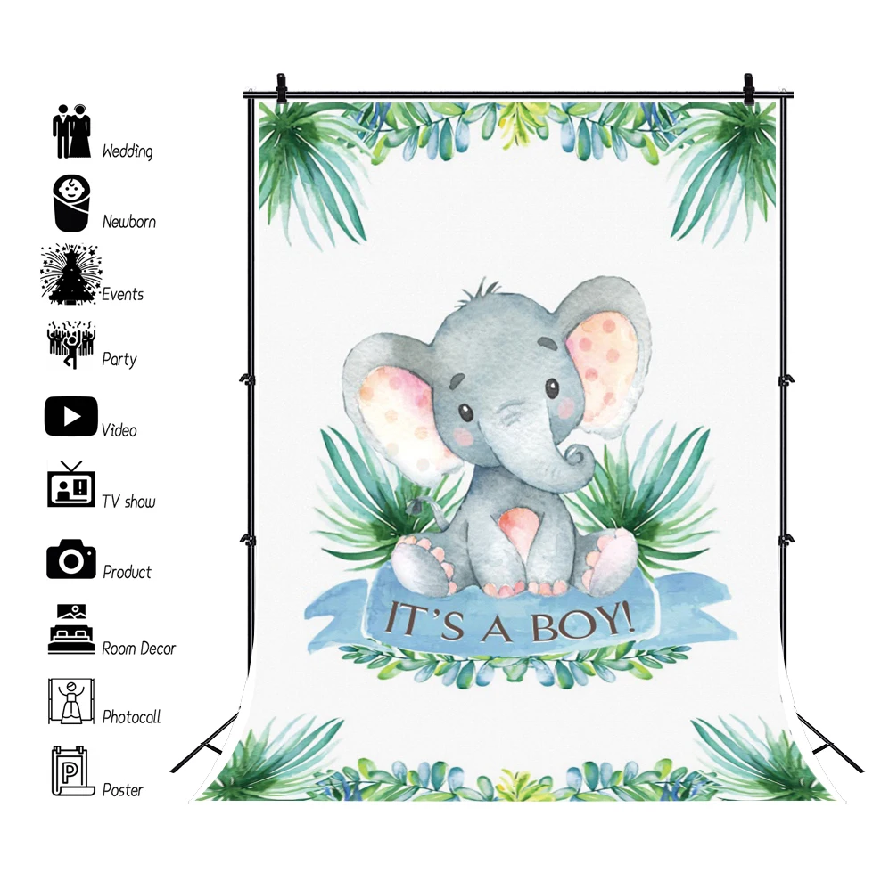 Фон для фотосъемки с изображением слона для вечеринки «это мальчик»