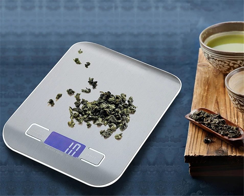 NEW 5000g 5KGg/1g Precise Digital Kitchen Scale LED Display Electronic Weight Scales Stainless Steel Food Cooking Libra