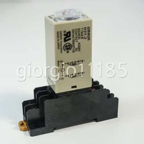 AC 220V Delay Timer Time Relay 0~60 Second H3Y-2 & Base