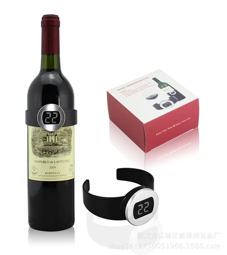 1PC Electronic LCD Red Wine Bottle Thermometer Digital Wine Watch Temperature Meter Automatical Thermometer Wine Tools LJ 013