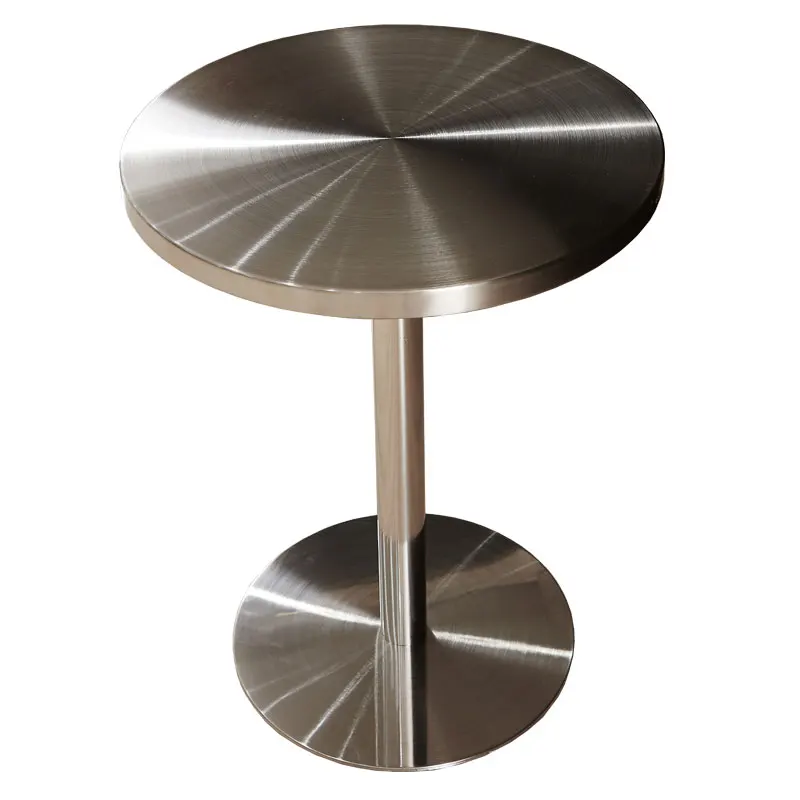 Modern Stainless Steel Small Round Bar Table, Household Cafe Table