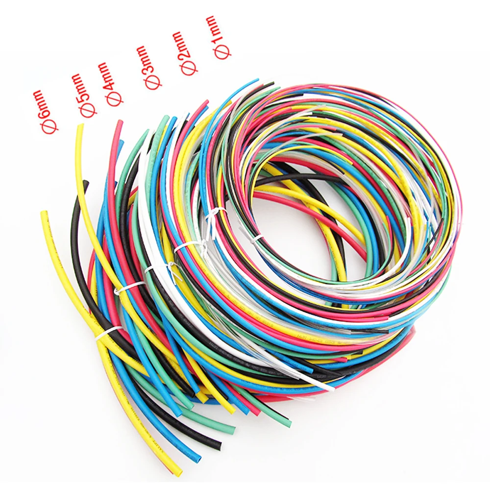 66 Meters Shrinkable Cable Sleeves Electrical Wire Insulation Tube Heat Shrink Tubes Assortment Set