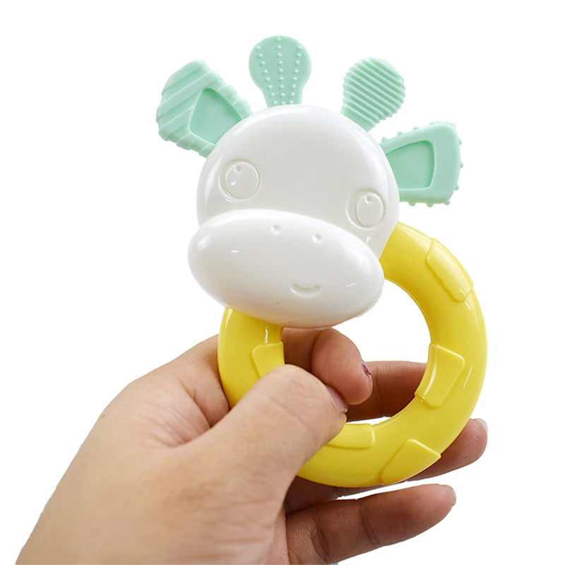 Anneau de dentition en Silicone pour bébé de 0 à 12 mois, hochet de lit, anneau molaire en plastique, jouets éducatifs pour nouveau-né