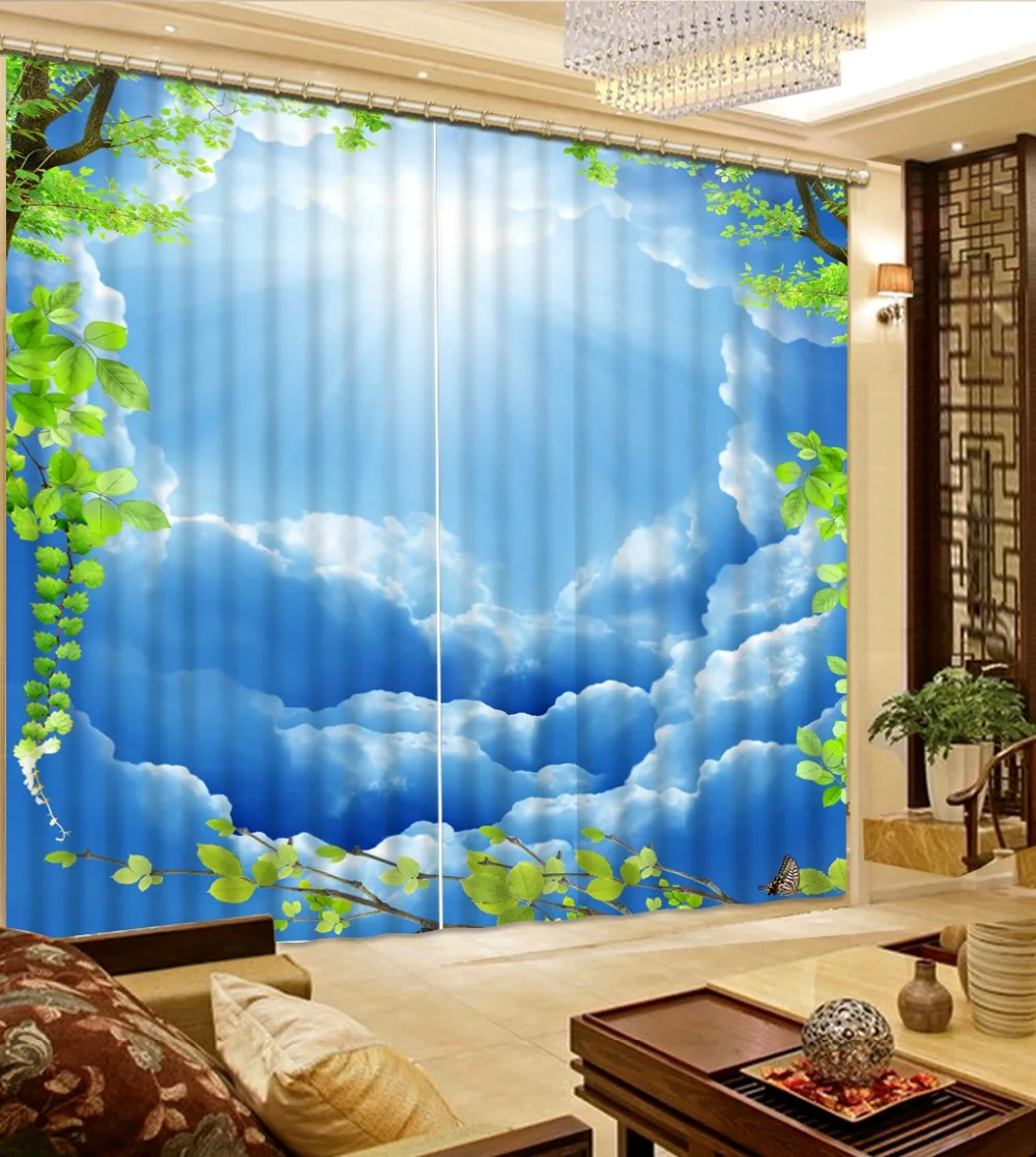 

Home Decor Living Room Natural Art blue sky custom curtain fashion decor home decoration for bedroom living room curtain