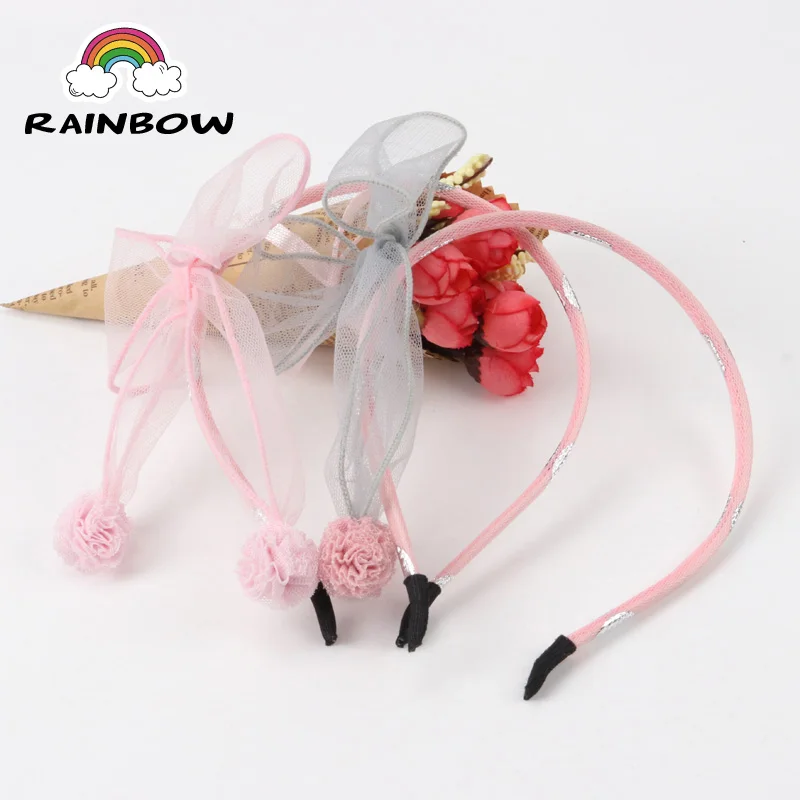 

1pcs Creativity Fashion Sand Flower Ball Bowknot Hairbands Children Girls Headband Decoration Handmade Headwear Accessories